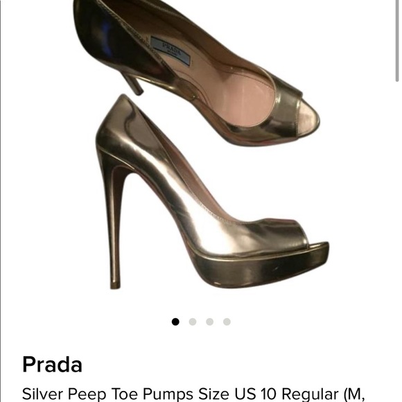 Prada silver platform heels, size 40 - Picture 4 of 5